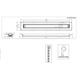 Желоб водосточный McAlpine Omega Slim 700 мм матовая сталь MPCD700-O-B-NT-KPL