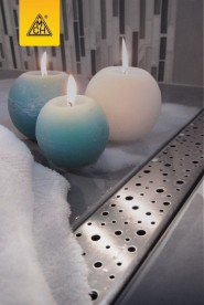 Жолоб водостічний МСН 1050 мм з горизонтальним фланцем і матовою гратами Краплі CH 1050 / S40 DN 1