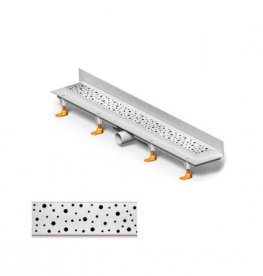 Желоб водосточный МСН 350 мм с горизонтальным фланцем и полированной решеткой Бейзик CH 350 B