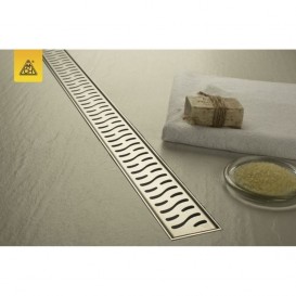 Жолоб водостічний МСН 450 мм з горизонтальним фланцем і полірованої гратами Гармонія CH 450 H