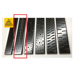 Желоб водосточный МСН 450 мм с горизонтальным фланцем и чёрной решеткой Бейзик CH 450 B C