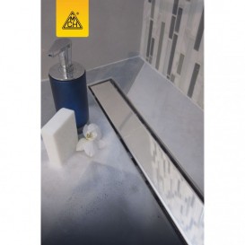 Желоб водосточный МСН 650 мм с горизонтальным фланцем и полированной решеткой Классик CH 650 K