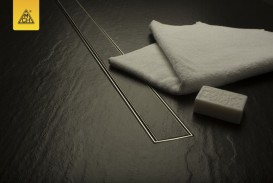 Желоб водосточный МСН 650 мм с горизонтальным фланцем и полированной решеткой Классик CH 650 K