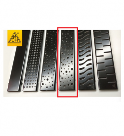 Желоб водосточный МСН 750 мм с горизонтальным фланцем и чёрной решеткой Квадраты CH 750 S C