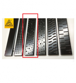 Жолоб водостічний МСН 750 мм з горизонтальним фланцем і чорної гратами Краплі CH 750 D C