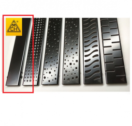 Желоб водосточный МСН 750 мм с горизонтальным фланцем и чёрной решеткой Классик CH 750 K C