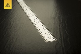 Желоб водосточный МСН 850 мм с горизонтальным фланцем и матовой решеткой Капли CH 850/S40 DN 1