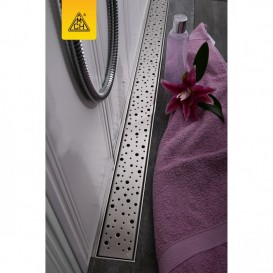 Жолоб водостічний МСН 850 мм з вертикальним фланцем і матовою гратами Краплі CH 850 DN 3