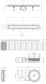 Жолоб водостічний Pestan Confluo Primo Compact Line 850 мм хром матовий 13702512