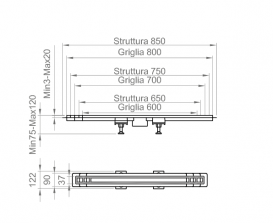 Желоб водосточный Ponsi с двухсторонней решеткой 600 мм алюминий BP CAN A 0060