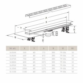 Желоб водосточный Radaway 1150 мм нержавеющая сталь 5L115B