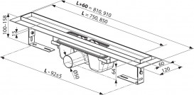 Желоб водосточный Ravak Runway 850 мм нержавеющая сталь черный X01751