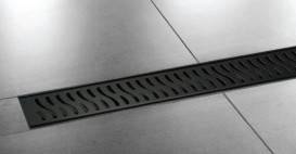 Желоб водосточный Styron с решеткой Harmony 700 мм нержавеющая сталь черный STY-H-70-FF