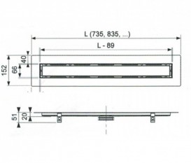 Желоб водосточный TECE TECEdrainline прямой для укладки натурального камня 1235 мм нержавеющая сталь 651200