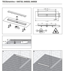 Желоб водосточный TECE TECEdrainline с решеткой Steel II 700 мм матовая нержавеющая сталь 640726