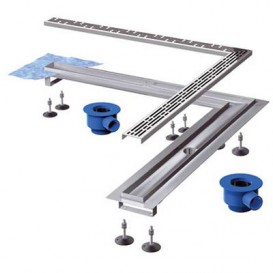 Желоб водосточный TECE TECEdrainline угловой с гидроизоляцией Seal System 1200х1200 мм нержавеющая сталь 611200