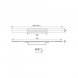 Желоб водосточный TECE TECEdrainprofile 900 мм с цветным PVD покрытием сатин черный хром 670901