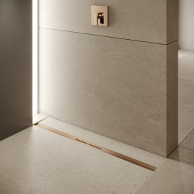 Жолоб водостічний TECE TECEdrainprofile 1200 мм із кольоровим PVD покриттям сатин червоний позолочений 671203