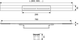 Желоб водосточный TECE TECEdrainprofile 1600 мм нержавеющая сталь черный матовый 671621