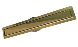 Жолоб водостічний VBI Fort 2 в 1 із решіткою 60 см нержавіюча сталь золото VBI-060106GL