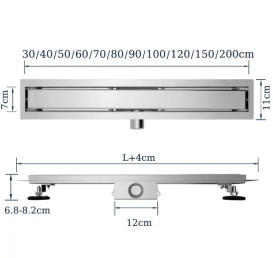 Желоб водосточный VBI Kent 2 в 1 с решеткой 80 см нержавеющая сталь хром VBI-060308CH
