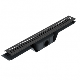 Жолоб водостічний Volle 60 см з решіткою хвиля чорний 9000.202604