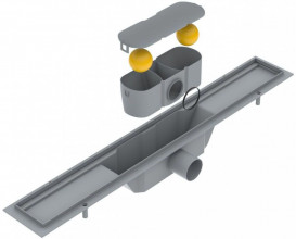 Желоб водосточный Volle 70 см с решеткой линия нержавеющая сталь 90-22-704