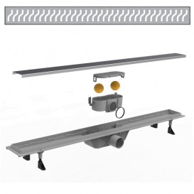 Желоб водосточный Volle 70 см с решеткой волна нержавеющая сталь 90-22-703