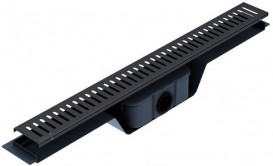 Жолоб водостічний Volle 80 см з гратами лінія чорний 9000.200804