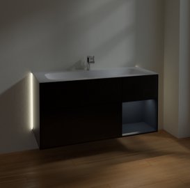 Тумба під раковину Villeroy & Boch Finion 119,6х49,8 см із підсвічуванням МДФ чорний матовий лак/темно-синій матовий лак G070HGPD