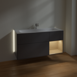 Тумба под раковину Villeroy & Boch Finion 119,6х49,8 см с подсветкой МДФ антрацит матовый лак/шпон дуба G070PCGK