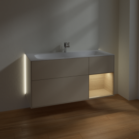 Тумба під раковину Villeroy & Boch Finion 119,6х49,8 см з підсвічуванням МДФ пісок матовий лак/шпон дуба G070PCHH