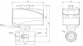 2-ходовой шаровой клапан Afriso с приводом BEV DN20 Rp ¾'' kvs 45 230 В н/з 9021200