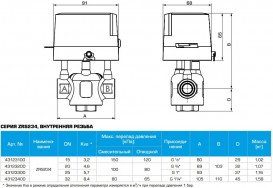 3-ходовой зональный клапан Esbe ZRS234 с электроприводом DN15 G ½'' kvs3,2 латунь 43123100