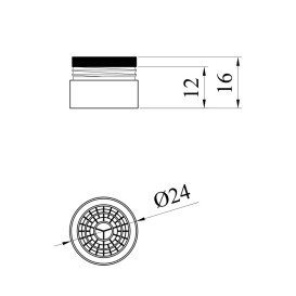 Аератор для змішувача Kroner KRP SCH924 із зовнішнім різьбленням чорний CV031194