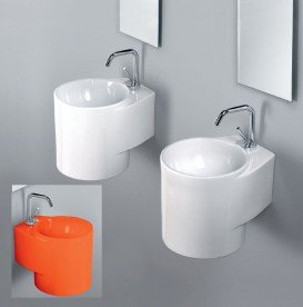 Раковина для ванной подвесная AeT коллекция Idea Cylinder белая L315