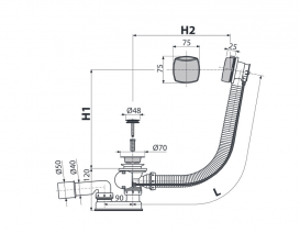 AlcaPlast Сифон для ванни автомат комплект хромований A51CR