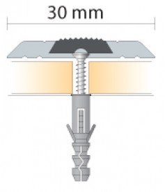 Алюмінієвий антиковзаючий профіль Salag 1.82 м срібний анодований/чорний SА0311
