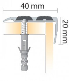 Алюмінієвий протиковзкий кут Salag 0.91 м натуральний/сірий SВ1116