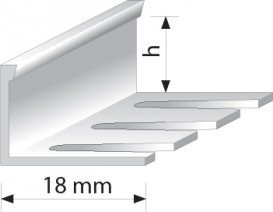 Арочний кутовий L профіль Salag h12 мм 2.5 м латунь M082xx