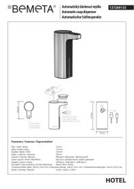 Автоматичний дозатор для рідкого мила Bemeta Hotel 250 мл нержавіюча сталь матова 137209155