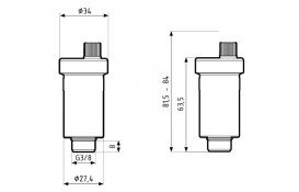 Автоматичний відвідник повітря Afriso ⅜'' для сонячних систем латунь 77900