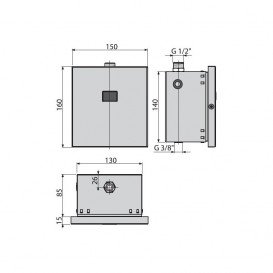 Автоматичне змивний пристрій AlcaPlast для пісуара 12V (підключення до мережі) ASP4-K