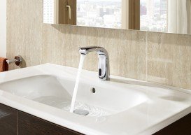 Безконтактний сенсорний змішувач для раковини Roca L20 працює від 4 батарейок хром A5A5309C00