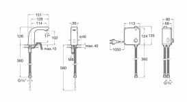 Бесконтактный сенсорный смеситель для раковины Roca L20 работает от сети хром A5A5509C00