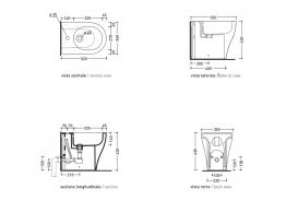 Біде Flaminia APP підлогове з отвором під змішувач з переливом білий AP217