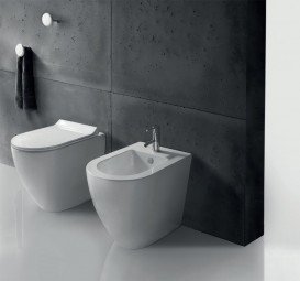 Биде Galassia Dream напольное с отверстием под смеситель с переливом белый 7311