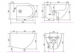 Биде Galassia Dream подвесное с отверстием под смеситель с переливом белый 7313