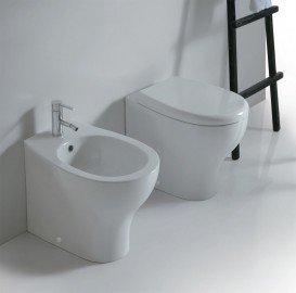 Биде Galassia Eden напольное с отверстием под смеситель с переливом белый 7214