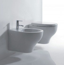 Биде Galassia Eden подвесное с отверстием под смеситель с переливом белый 7216